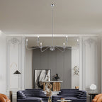 Luminaire minimaliste à 6 lumières de 64 pouces en noir mat / doré / chrome - N/A