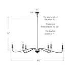 Luminaire classique français minimaliste à 6 lumières avec éclairage de type bougie
