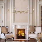 Luminaire classique français minimaliste à 6 lumières avec éclairage de type bougie