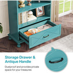 Étagère à livres 6 niveaux avec tiroir, bibliothèque de 71 livres pour salon