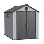 Abri de jardin en résine pour extérieur, résistant aux intempéries, avec plancher, modèle Spire Tool Shed, dimensions : 6 pi x 4 pi / 6 pi x 8 pi / 8 pi x 6 pi / 8 pi x 10 pi