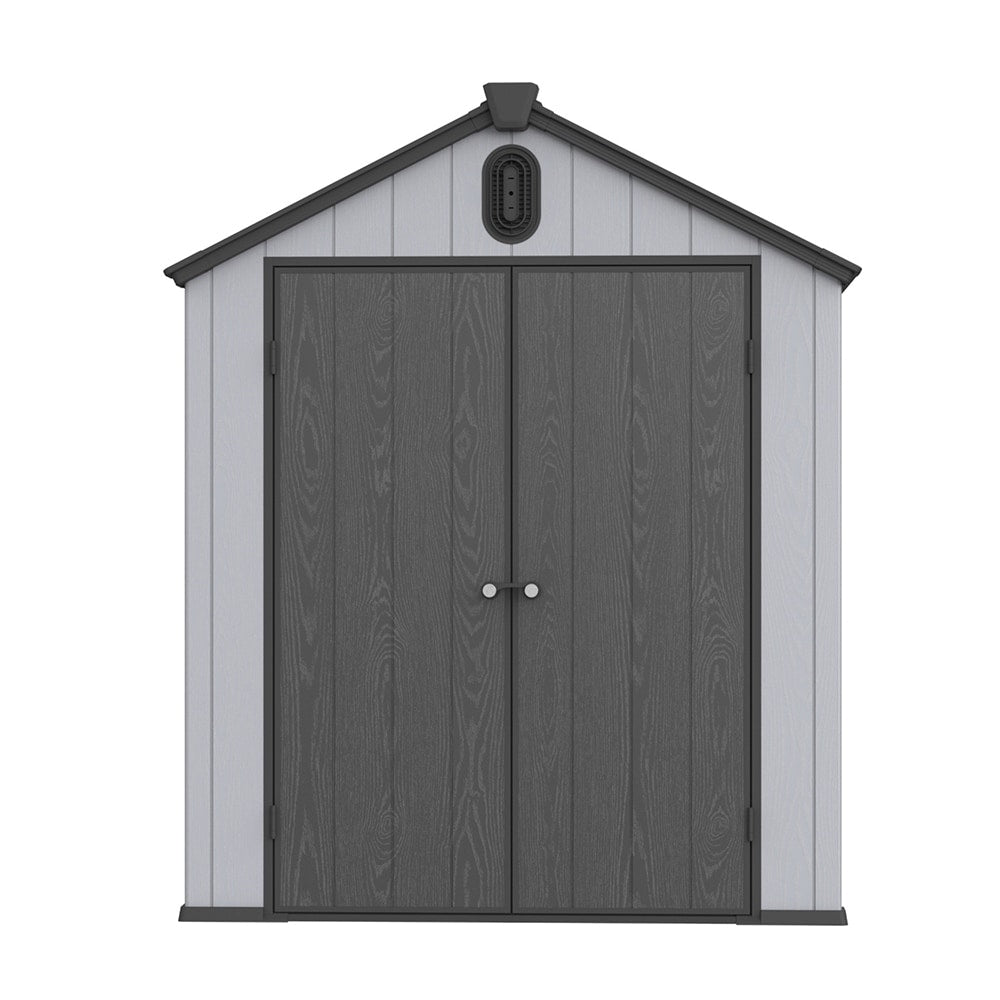 Abri de jardin en résine pour extérieur, résistant aux intempéries, avec plancher, modèle Spire Tool Shed, dimensions : 6 pi x 4 pi / 6 pi x 8 pi / 8 pi x 6 pi / 8 pi x 10 pi