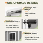 Abri de jardin en résine pour extérieur, résistant aux intempéries, avec plancher, modèle Spire Tool Shed, dimensions : 6 pi x 4 pi / 6 pi x 8 pi / 8 pi x 6 pi / 8 pi x 10 pi