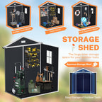 Abri de jardin en résine pour extérieur, résistant aux intempéries, avec plancher, modèle Spire Tool Shed, dimensions : 6 pi x 4 pi / 6 pi x 8 pi / 8 pi x 6 pi / 8 pi x 10 pi