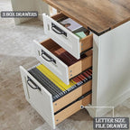 Bureau de direction en forme de L de style farmhouse, bureau d'angle en bois, bureau d'ordinateur
