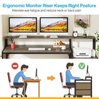 Bureau d'ordinateur de 63 pouces avec support de moniteur, bureau de travail ergonomique pour la maison avec tiroirs et armoire à dossiers.