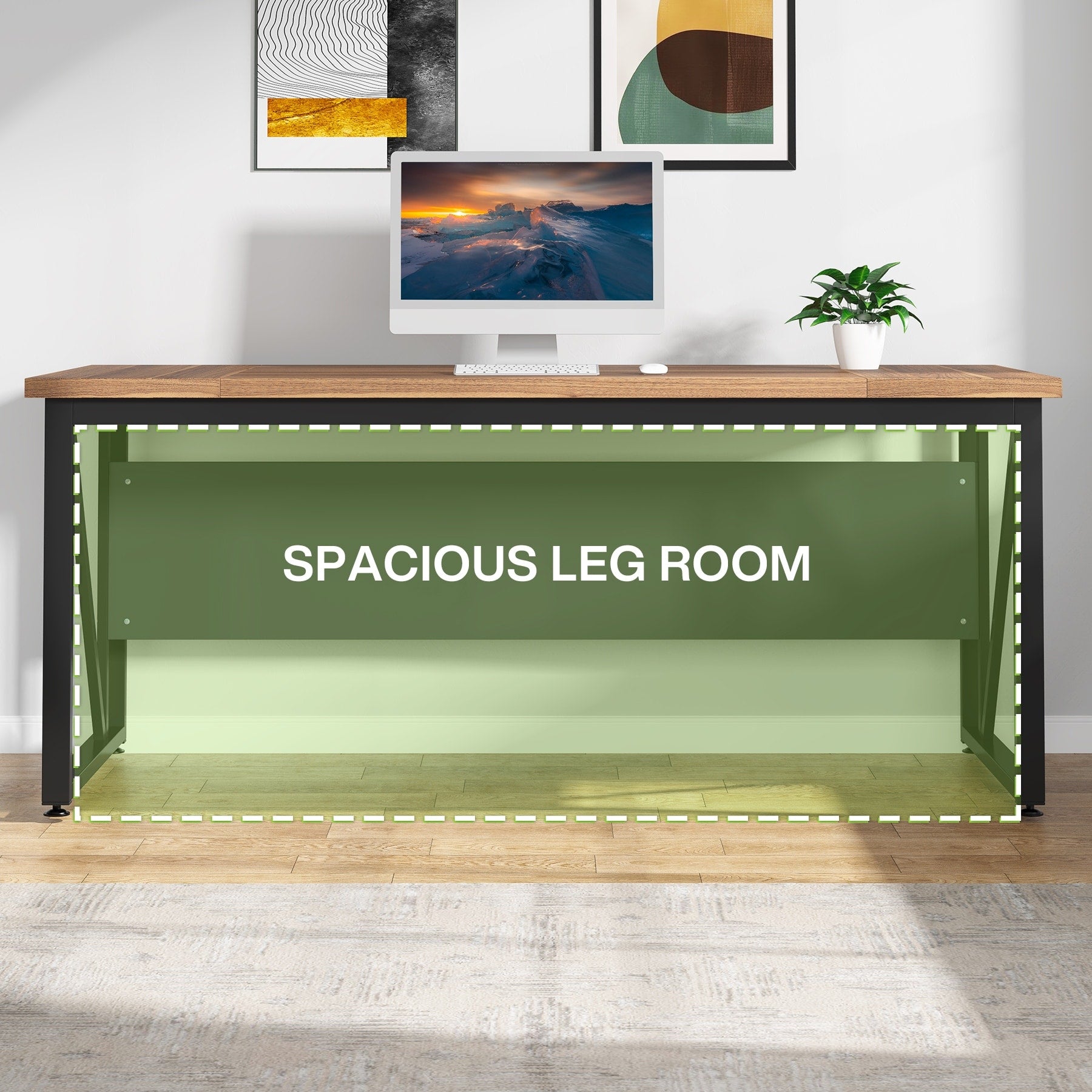 Bureau d'ordinateur en forme de L de 63 pouces avec armoire à dossiers latérale de 47 pouces, ensemble de bureau pour maison et bureau de direction.