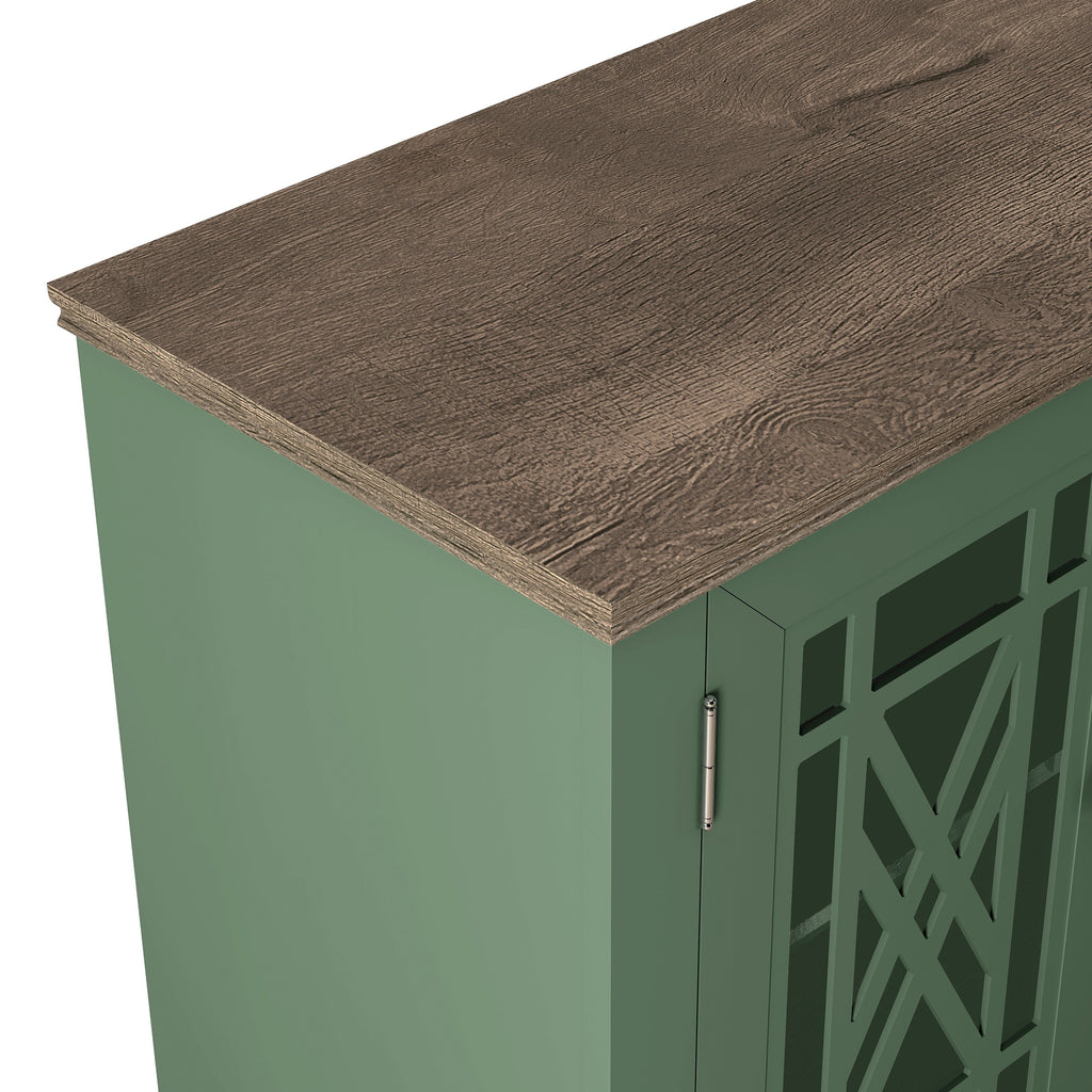 Buffet de cuisine de style vintage en bois, 160 cm de largeur.