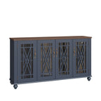 Buffet de cuisine de style vintage en bois, 160 cm de largeur.