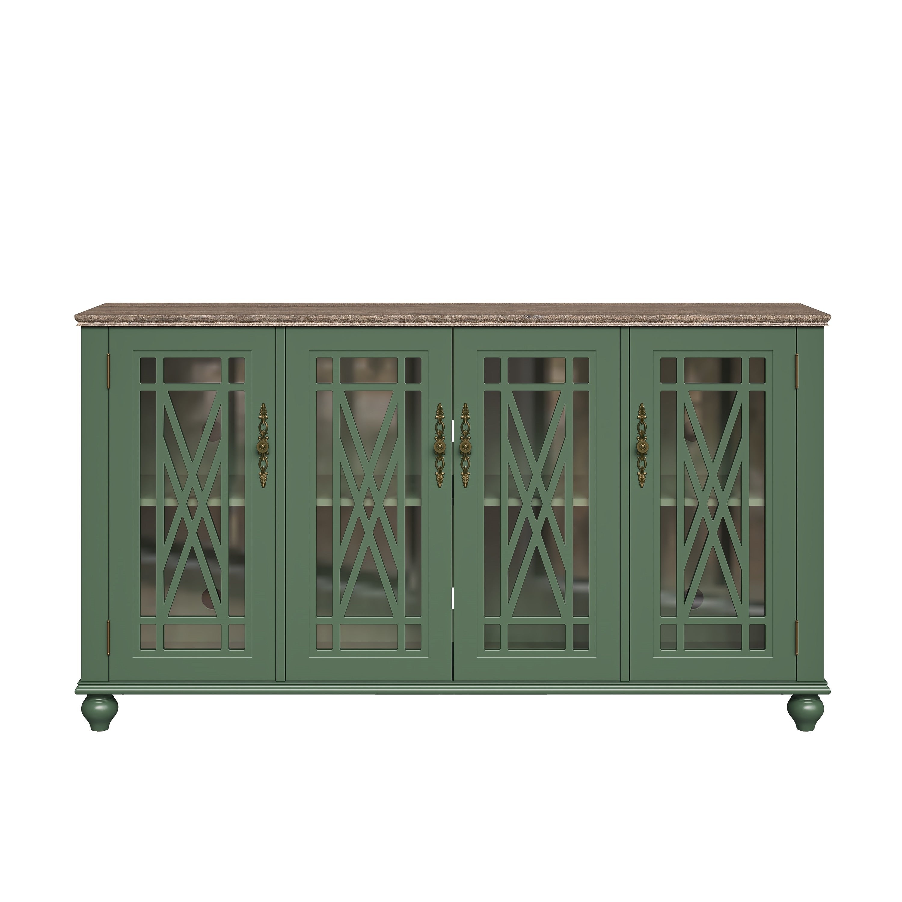 Buffet de cuisine de style vintage en bois, 160 cm de largeur.