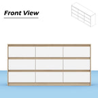 Commode 63W à 9 tiroirs, commode d'appoint pour salon et chambre à coucher.