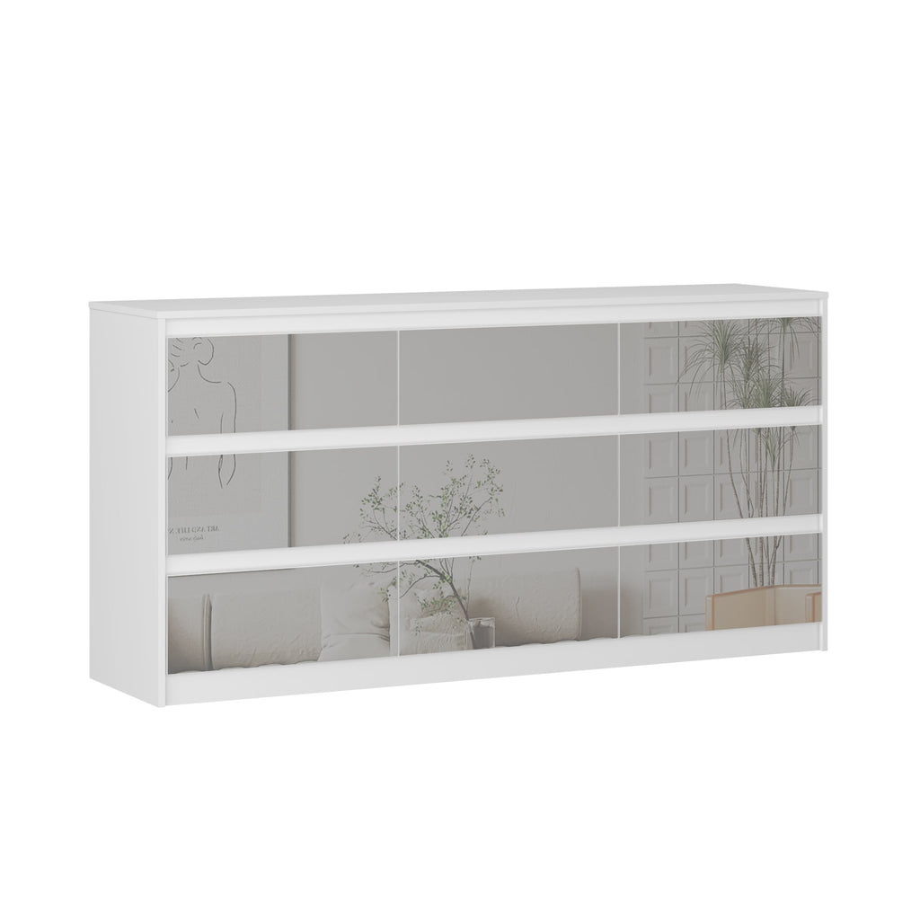 Commode 63W à 9 tiroirs, commode d'appoint pour salon et chambre à coucher.