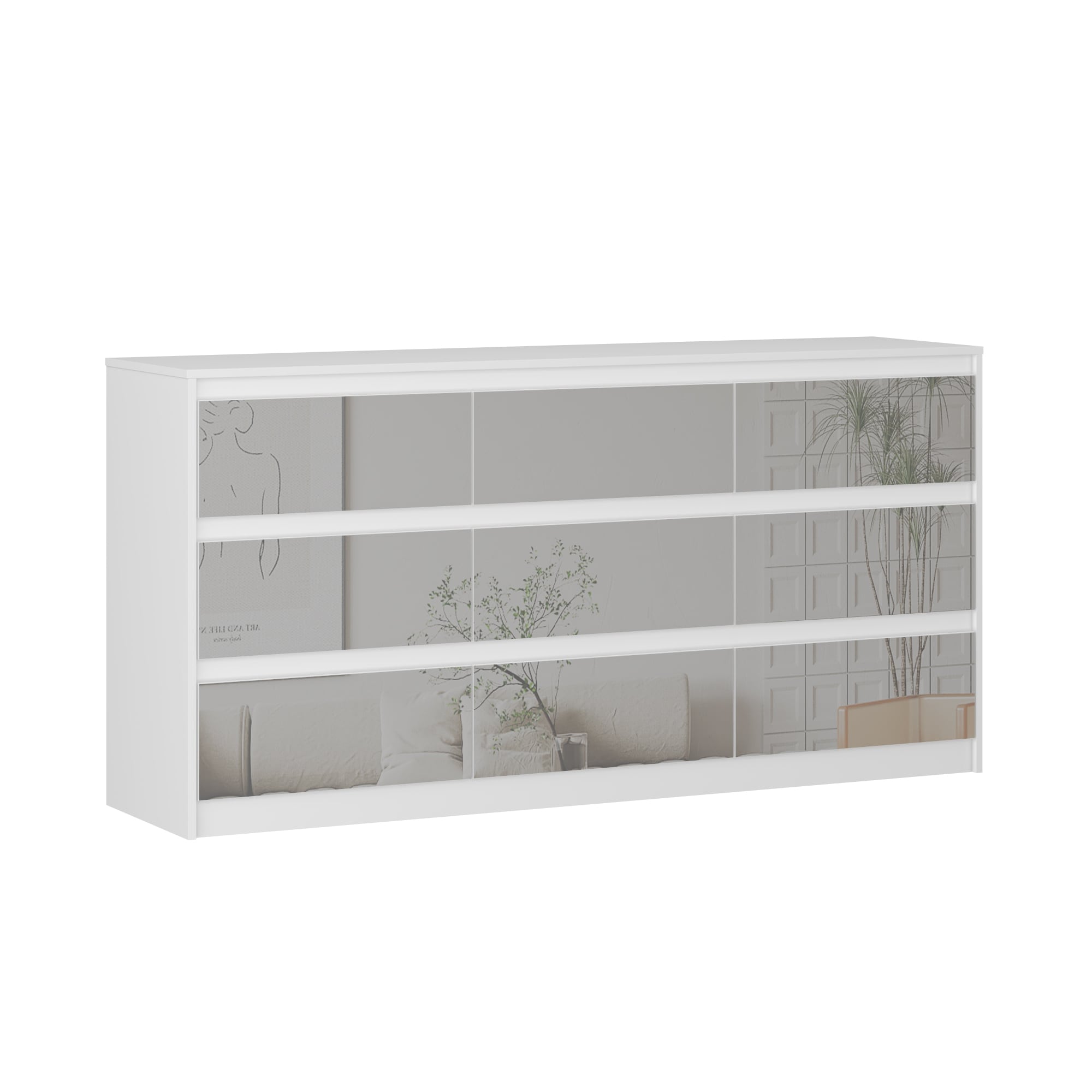 Commode 63W à 9 tiroirs, commode d'appoint pour salon et chambre à coucher.