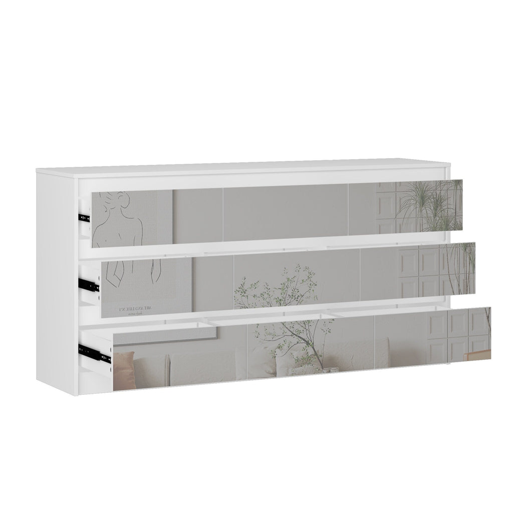 Commode 63W à 9 tiroirs, commode d'appoint pour salon et chambre à coucher.