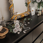 Commode 63W à 9 tiroirs, commode d'appoint pour salon et chambre à coucher.