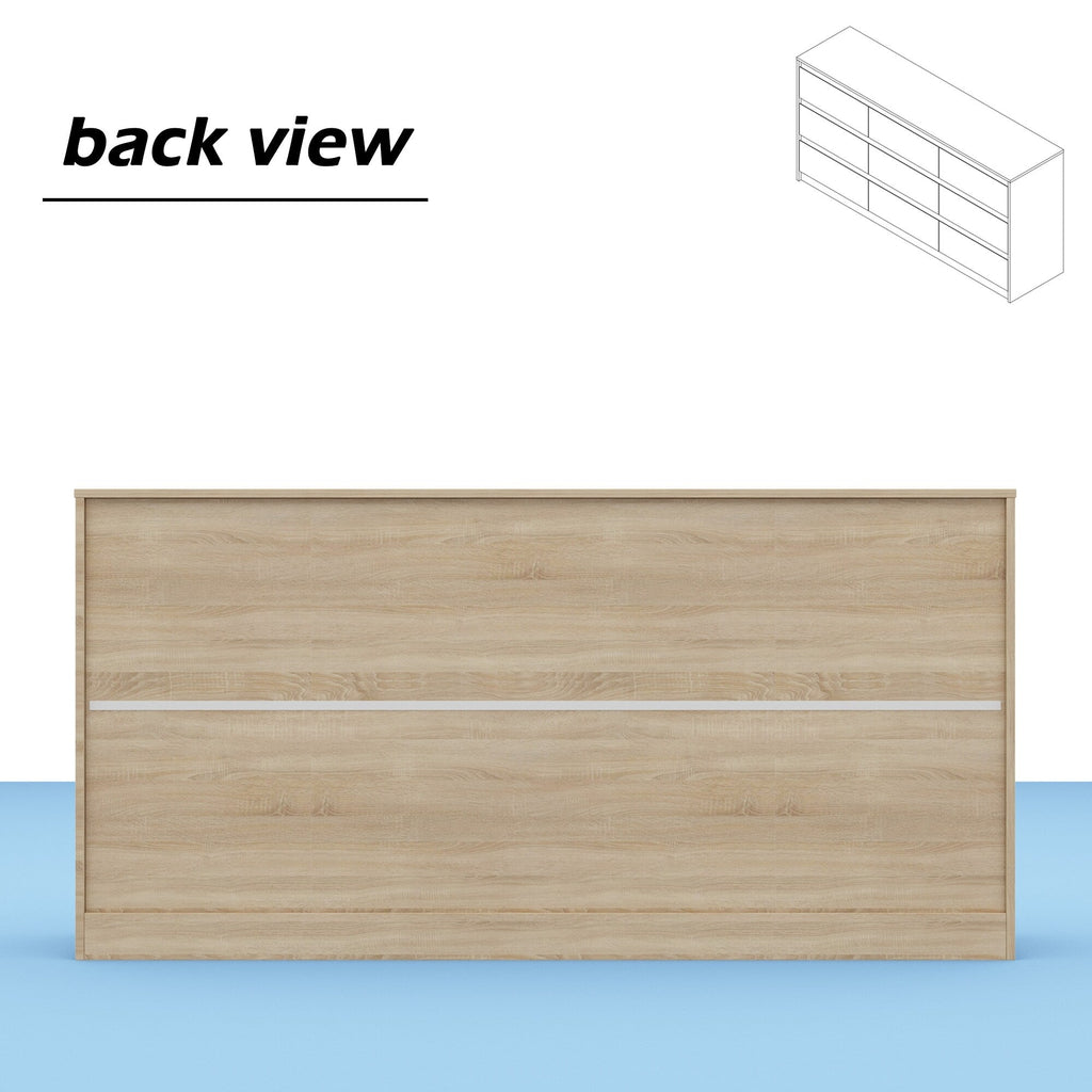 Commode 63W à 9 tiroirs, commode d'appoint pour salon et chambre à coucher.