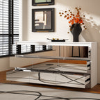 Commode 63W à 9 tiroirs, commode d'appoint pour salon et chambre à coucher.