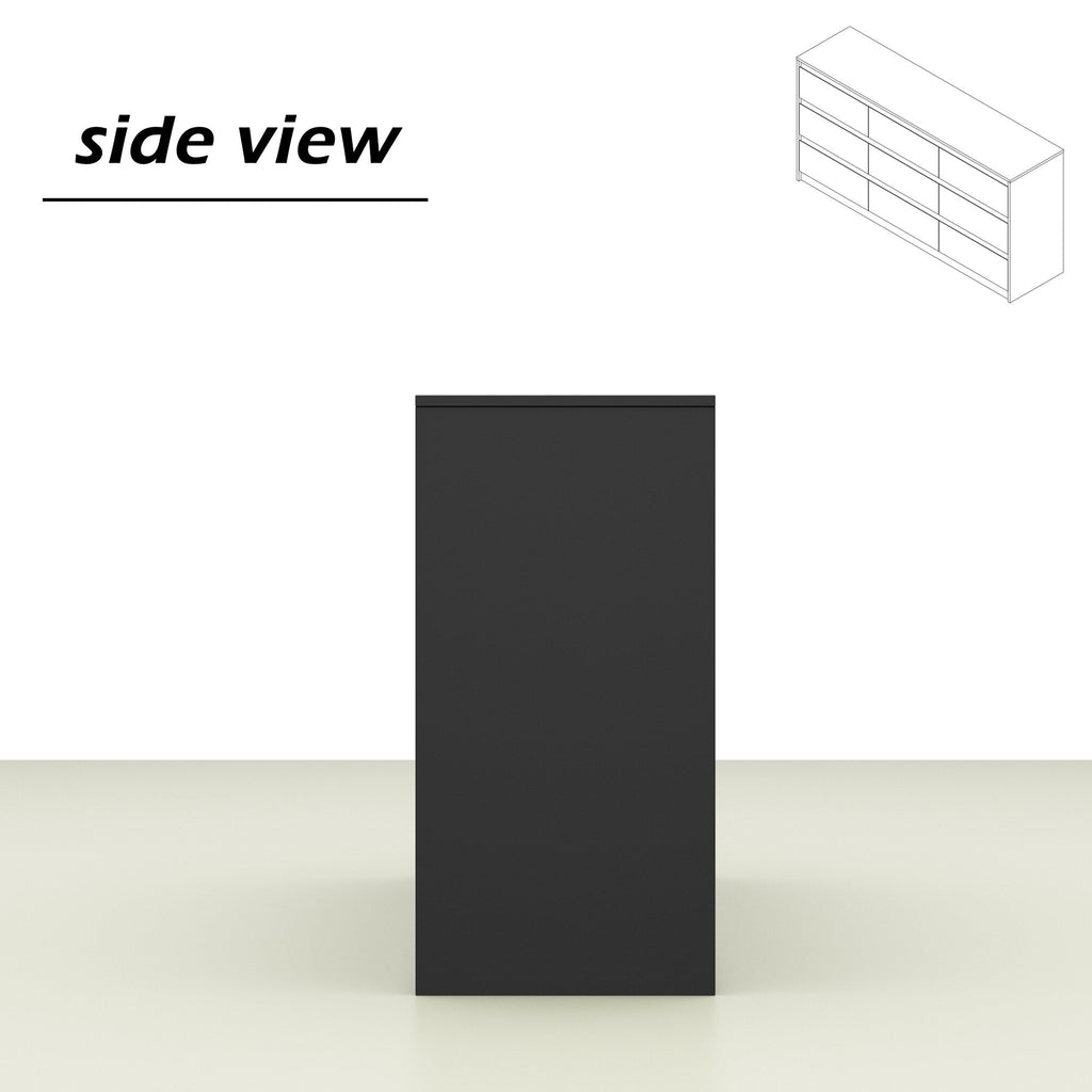 Commode 63W à 9 tiroirs, commode d'appoint pour salon et chambre à coucher.