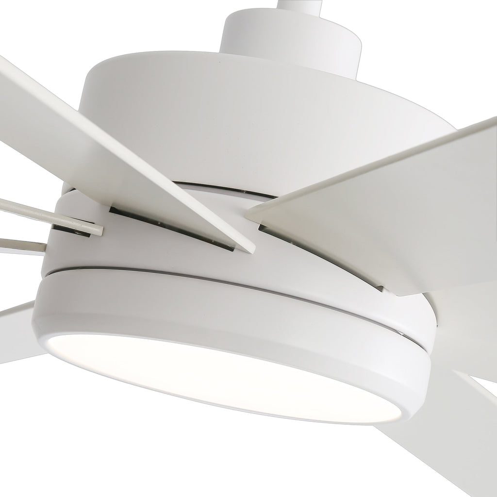 Ventilateur de plafond LED noir à 8 pales de 65 pouces avec éclairage et télécommande