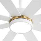 Ventilateur de plafond LED noir à 8 pales de 65 pouces avec éclairage et télécommande