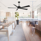 Ventilateur de plafond Breezary à 5 pales LED 65/52/42 avec kit d'éclairage et télécommande