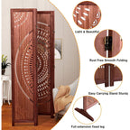 Paravent pliable en bois massif de 165 cm de hauteur
