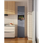 Armoire à linge de salle de bain étroite de 170 cm de hauteur, armoire de rangement autoportante en bois massif à 5 niveaux.