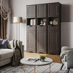 Armoire à linge de salle de bain étroite de 170 cm de hauteur, armoire de rangement autoportante en bois massif à 5 niveaux.