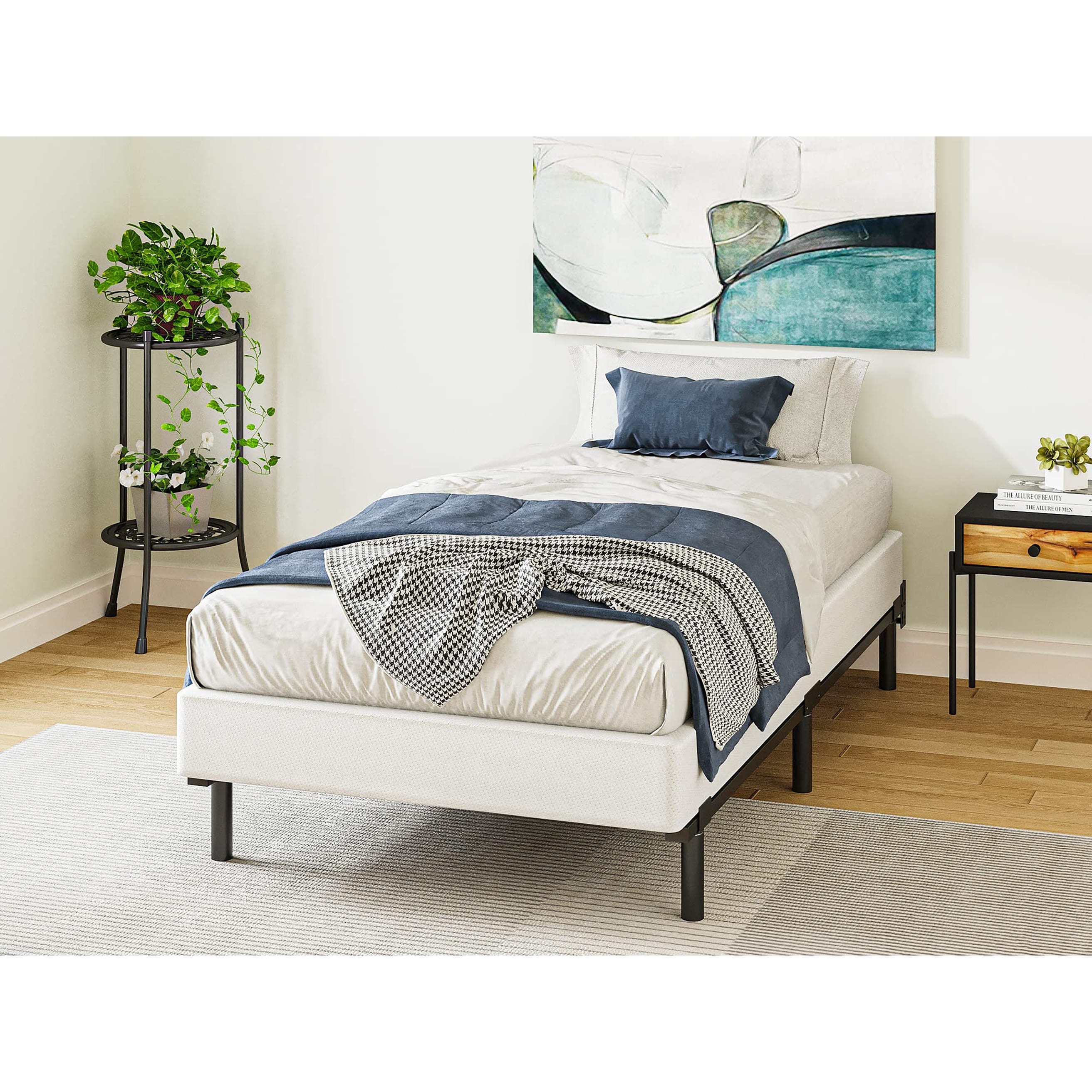 FSCHOS Sommier à ressorts métallique de 7 pouces, base de matelas basique, sans pieds.