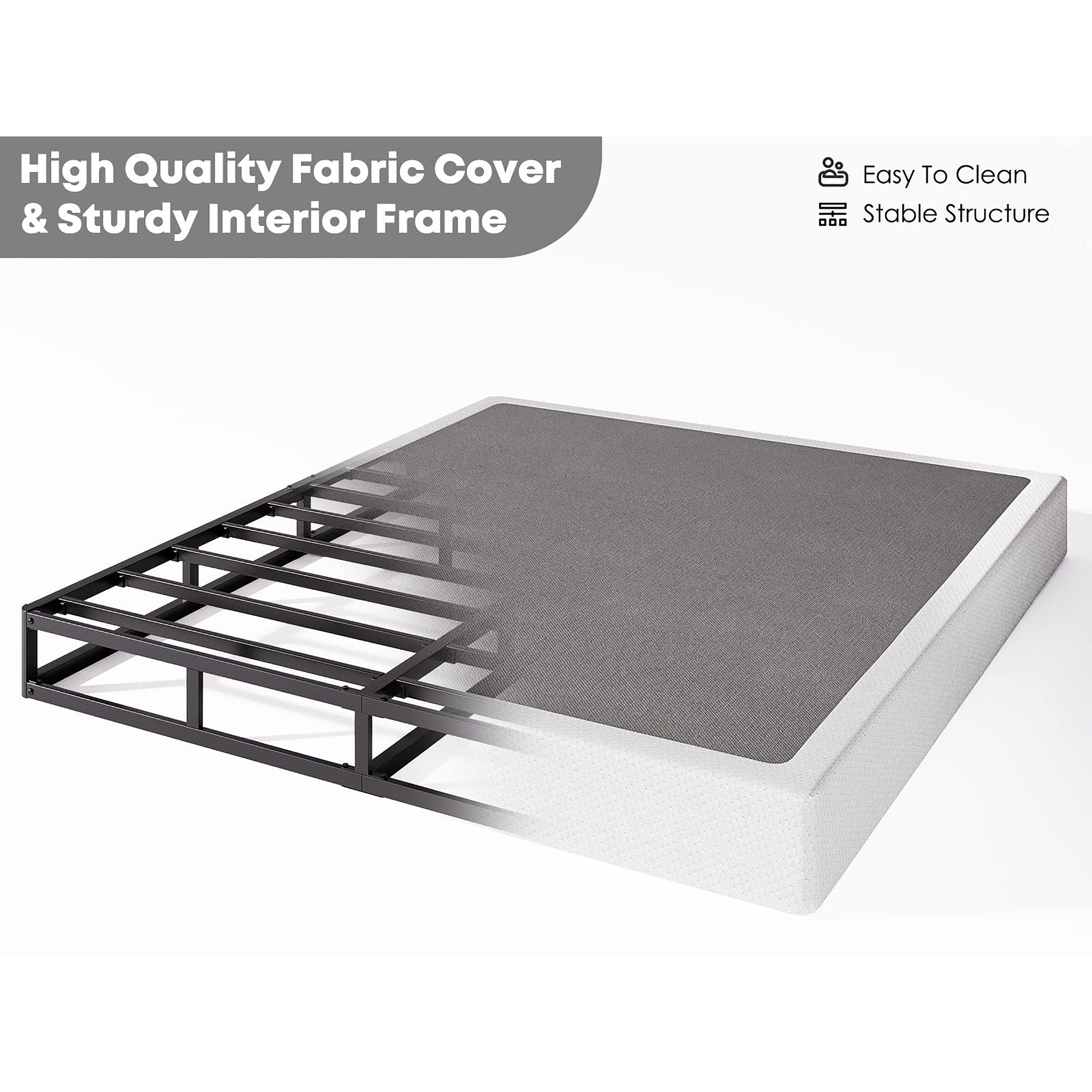FSCHOS Sommier à ressorts métallique de 7 pouces, base de matelas basique, sans pieds.