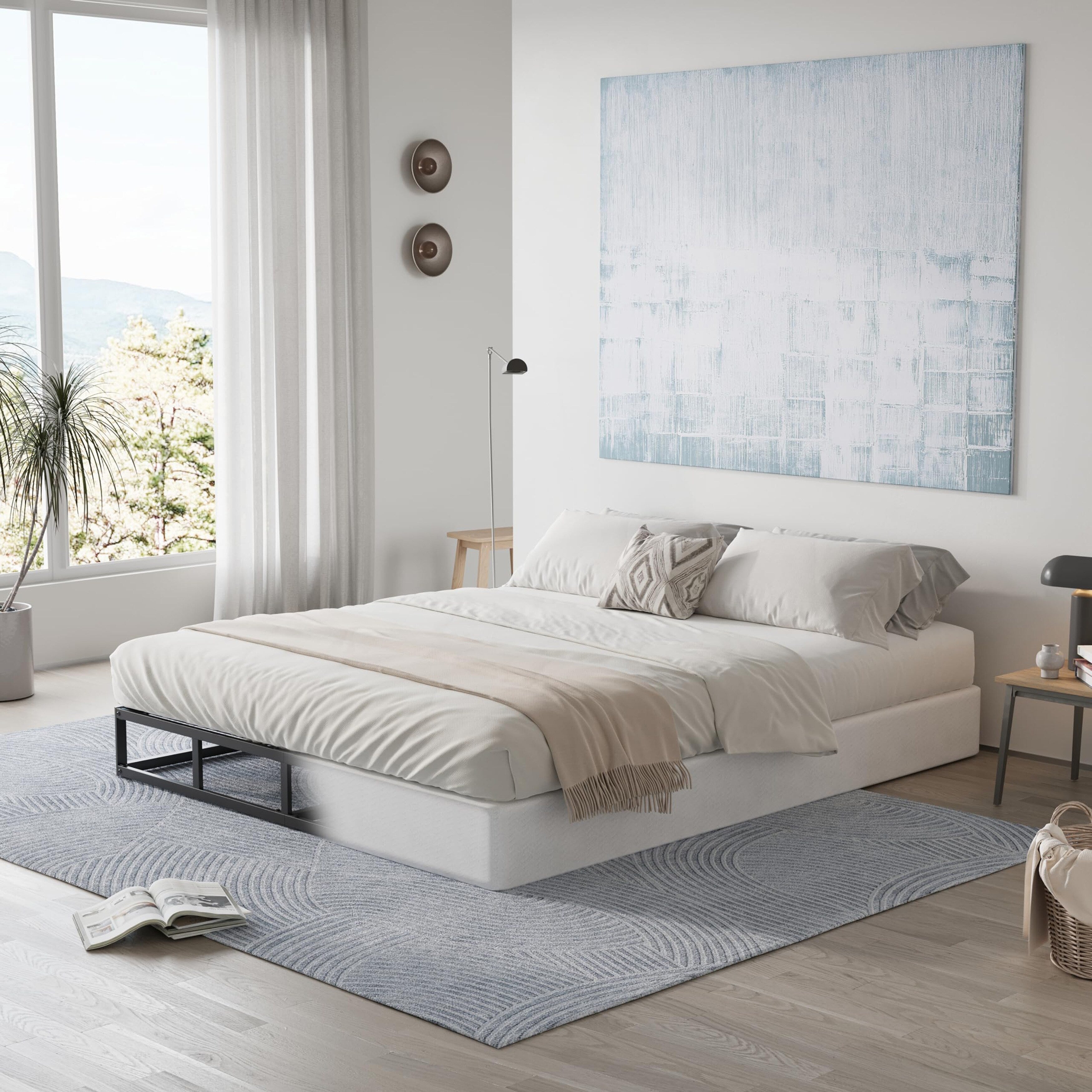 FSCHOS Sommier à ressorts métallique de 7 pouces, base de matelas basique, sans pieds.