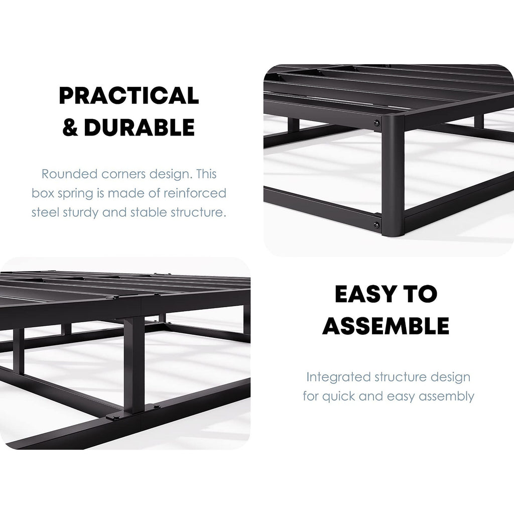 FSCHOS Sommier à ressorts métallique de 7 pouces, base de matelas basique, sans pieds.