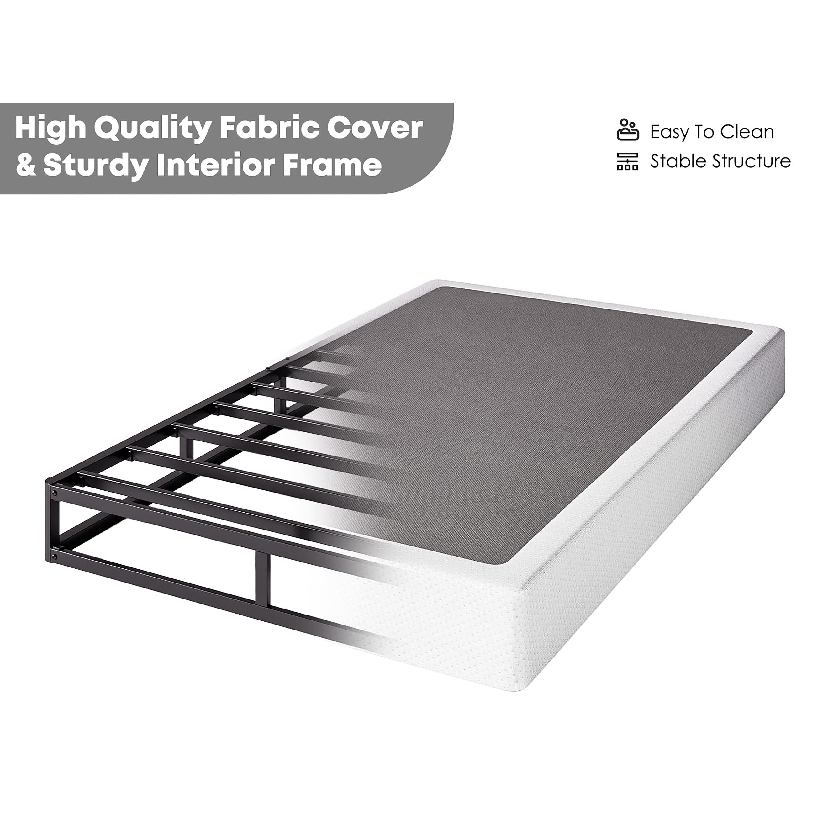 FSCHOS Sommier à ressorts métallique de 7 pouces, base de matelas basique, sans pieds.
