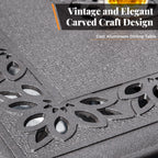 Ensemble de salle à manger d'extérieur MAISON ARTS 7 pièces en fonte d'aluminium avec table rectangulaire extensible et 6 chaises en fonte d'aluminium