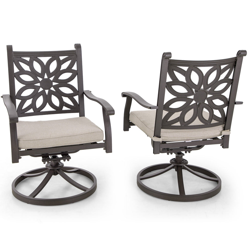 Ensemble de salle à manger d'extérieur MAISON ARTS 7 pièces en fonte d'aluminium avec table rectangulaire extensible et 6 chaises en fonte d'aluminium