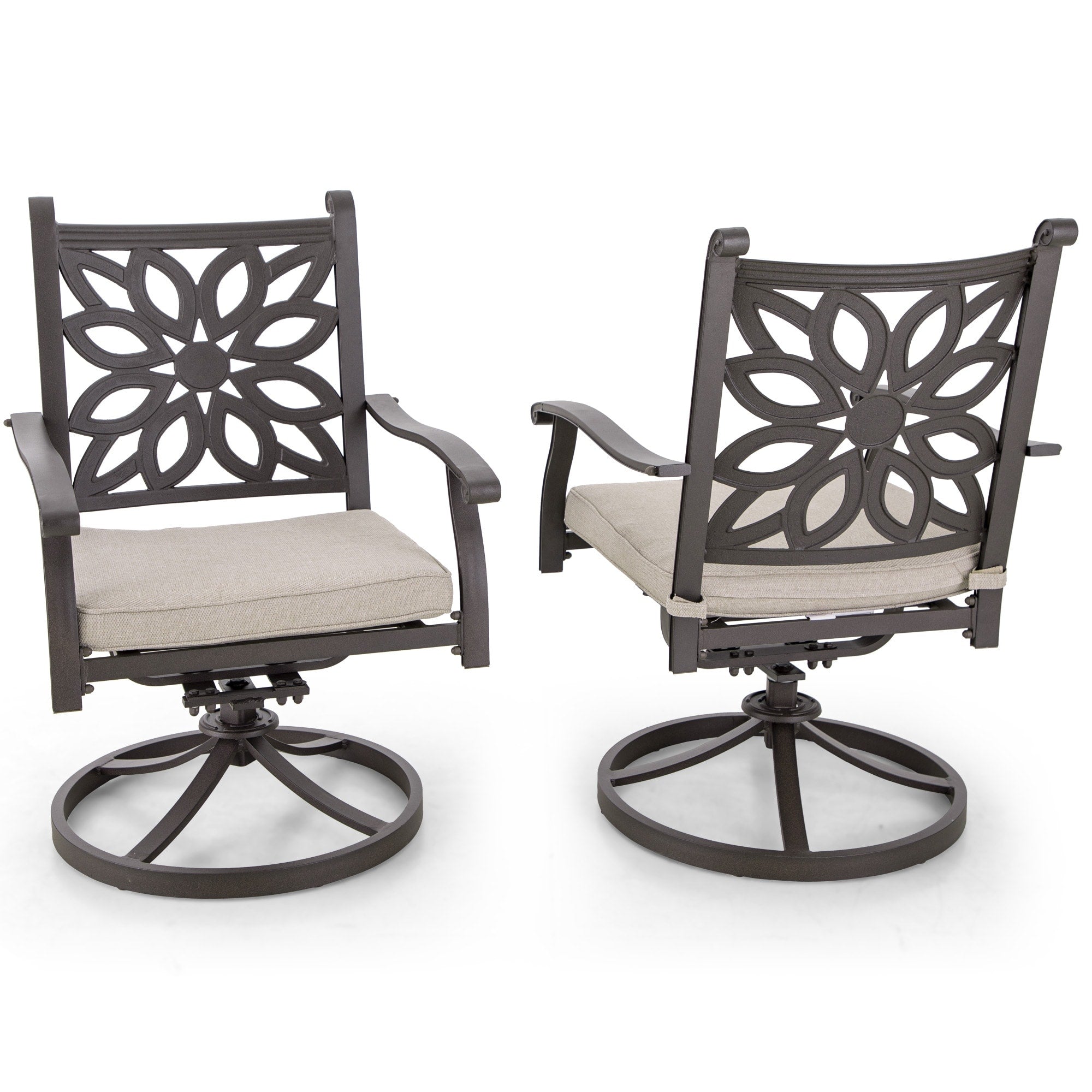 Ensemble de salle à manger d'extérieur MAISON ARTS 7 pièces en fonte d'aluminium avec table rectangulaire extensible et 6 chaises en fonte d'aluminium