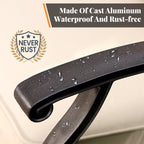 Ensemble de salle à manger d'extérieur MAISON ARTS 7 pièces en fonte d'aluminium avec table rectangulaire extensible et 6 chaises en fonte d'aluminium