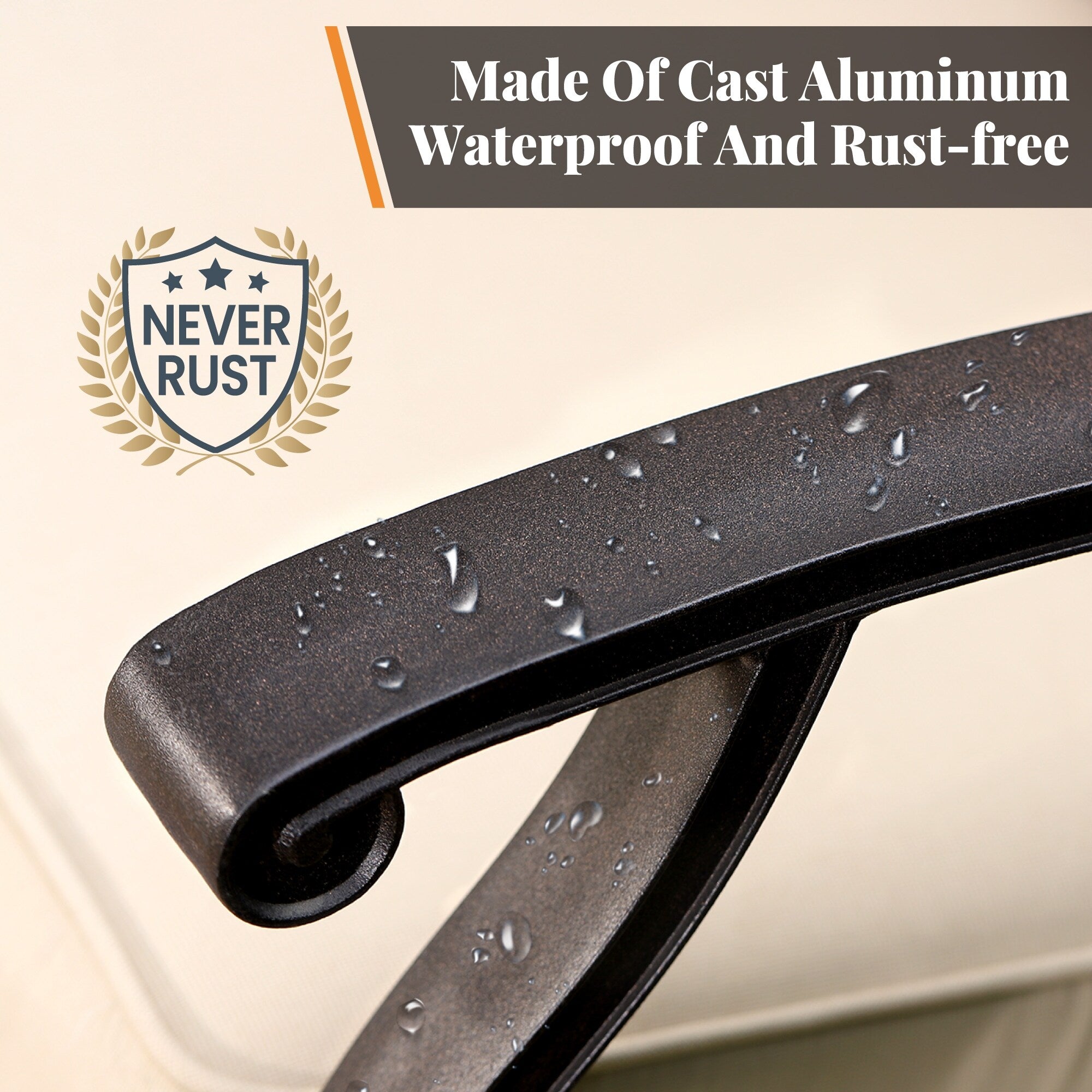 Ensemble de salle à manger d'extérieur MAISON ARTS 7 pièces en fonte d'aluminium avec table rectangulaire extensible et 6 chaises en fonte d'aluminium