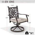 Ensemble de salle à manger d'extérieur MAISON ARTS 7 pièces en fonte d'aluminium avec table rectangulaire extensible et 6 chaises en fonte d'aluminium