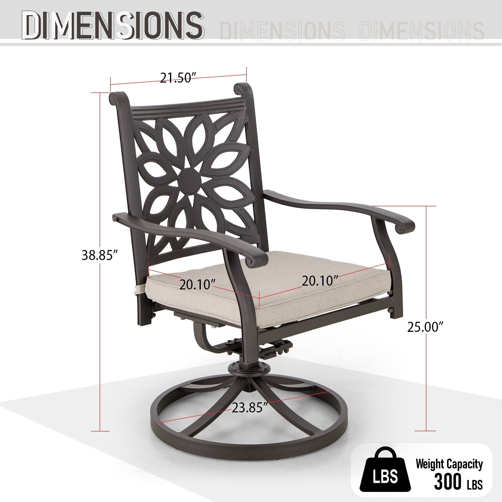 Ensemble de salle à manger d'extérieur MAISON ARTS 7 pièces en fonte d'aluminium avec table rectangulaire extensible et 6 chaises en fonte d'aluminium