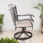 Ensemble de salle à manger d'extérieur MAISON ARTS 7 pièces en fonte d'aluminium avec table rectangulaire extensible et 6 chaises en fonte d'aluminium