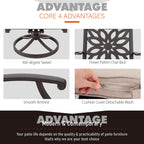 MAISON ARTS Chaises de salle à manger/ensemble de repas de patio en aluminium moulé avec table de salle à manger ronde et 6 chaises de patio en aluminium moulé