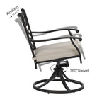 MAISON ARTS Chaises de salle à manger/ensemble de repas de patio en aluminium moulé avec table de salle à manger ronde et 6 chaises de patio en aluminium moulé