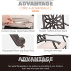 MAISON ARTS Chaises de salle à manger/ensemble de repas de patio en aluminium moulé avec table de salle à manger ronde et 6 chaises de patio en aluminium moulé