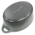 Casserole ovale en fonte émaillée de 7 quarts, couleur nuage de tempête