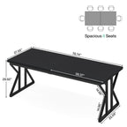 Bureau de direction de 180 cm, grand bureau d'ordinateur, poste de travail.