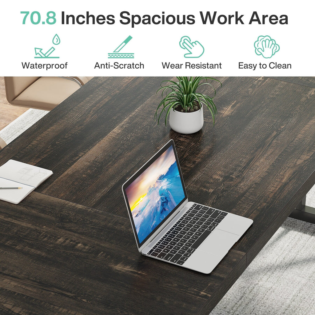 Bureau de direction de 180 cm, grand bureau d'ordinateur, poste de travail.