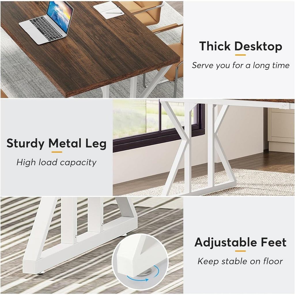 Bureau de direction de 180 cm, grand bureau d'ordinateur, poste de travail.