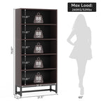 Étagère à livres et bibliothèque de 179,5 cm de hauteur, grande bibliothèque à 5 niveaux - 30 x 80 x 179,5 cm (L x l x h)