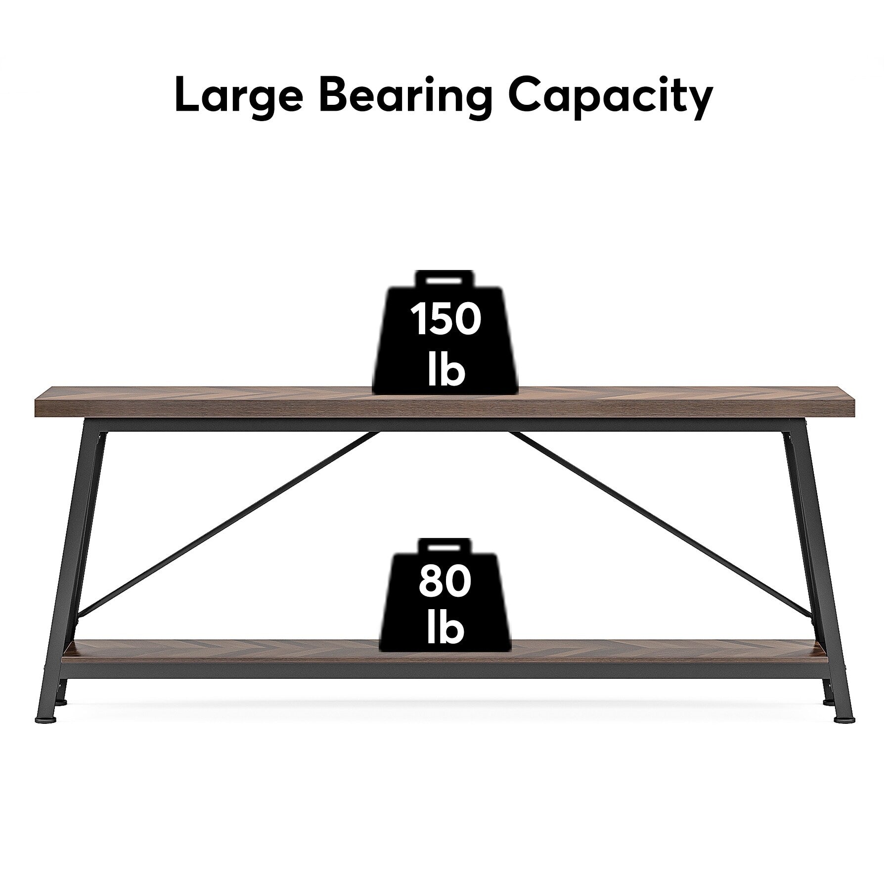 Table de salon extra longue de 180 cm, console d'entrée de style industriel